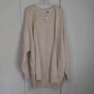 Free People Open-Front Knit Cardigan - Cream